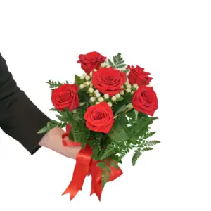 6 red roses
