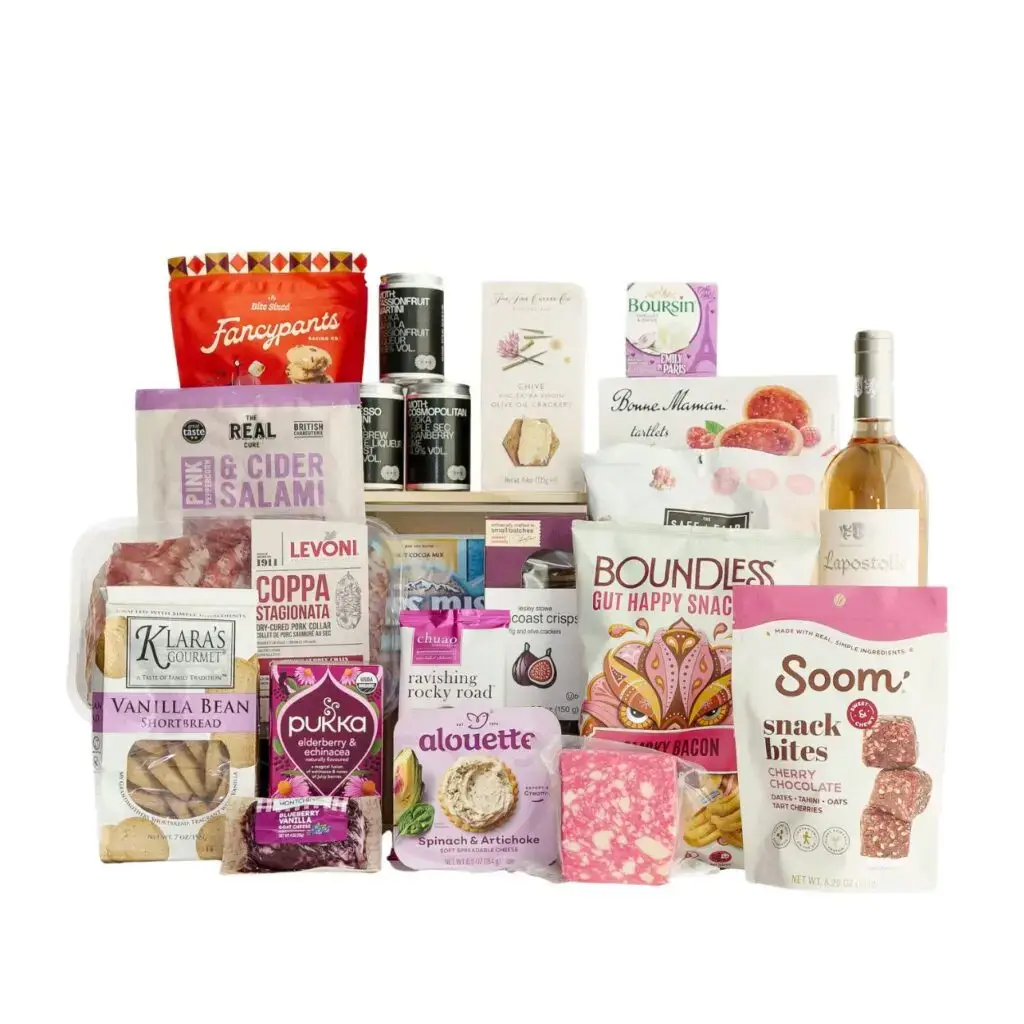 galentine’s night in luxe sharing gift basket
