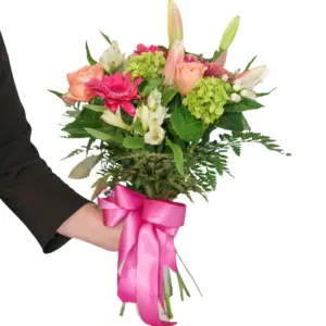 pink mixed seasonal bouquet 2