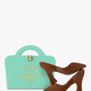 blue handbag milk choc shoes