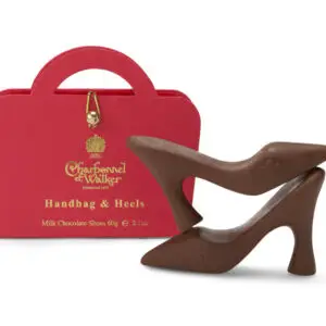 pink handbag milk choc shoes