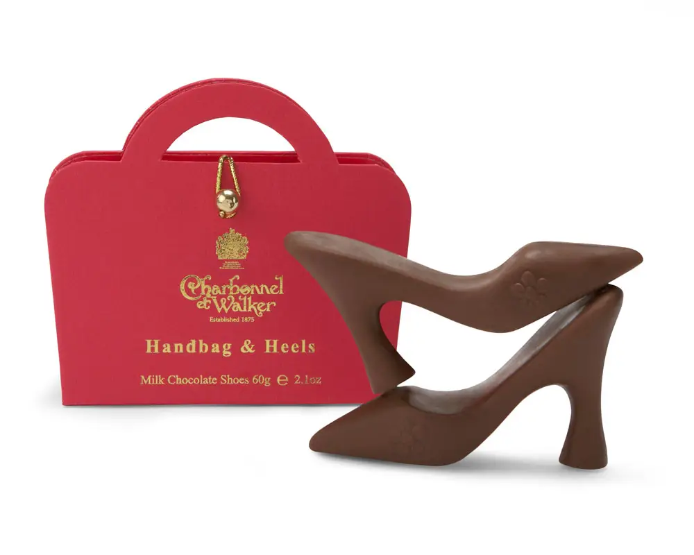 pink handbag milk choc shoes